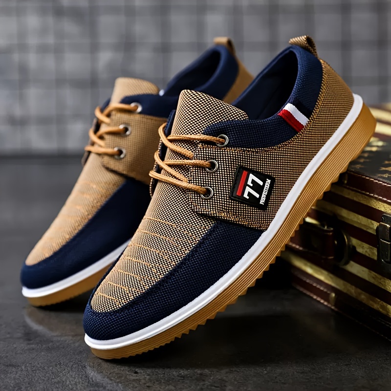 Knit Fabric Lace Up Sneakers - Neue modische trendige Herrenschuhe, lässige Sportschuhe,