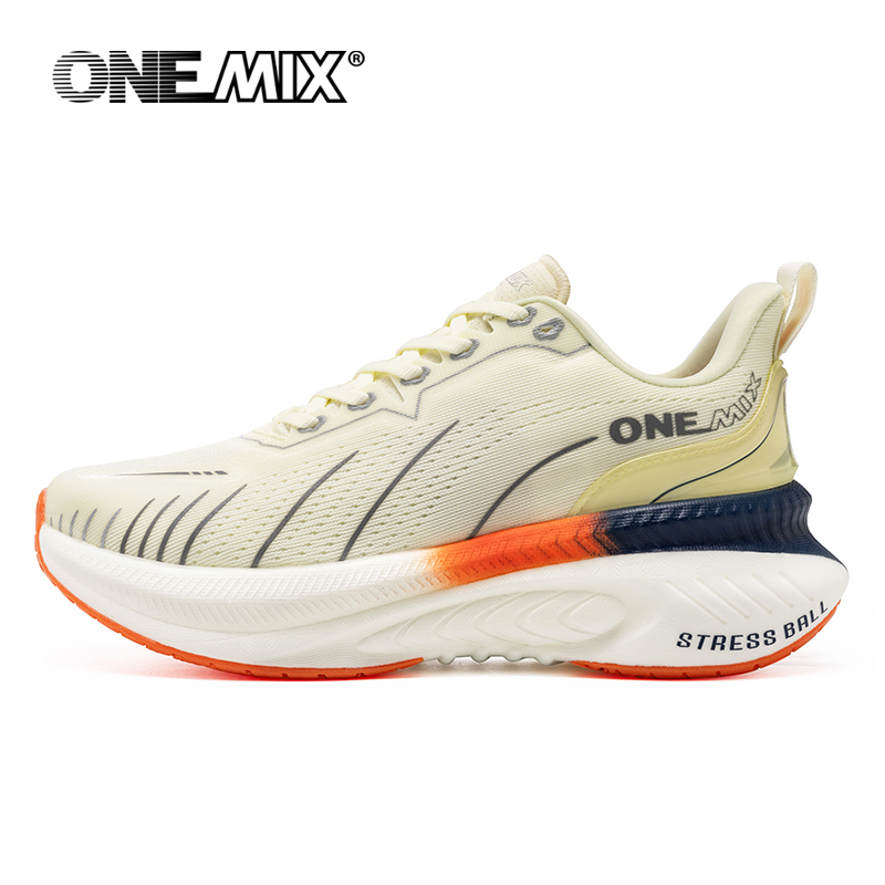 Reflective Night Running Shoes - ONEMIX Weiß Straße Laufschuhe für Männer