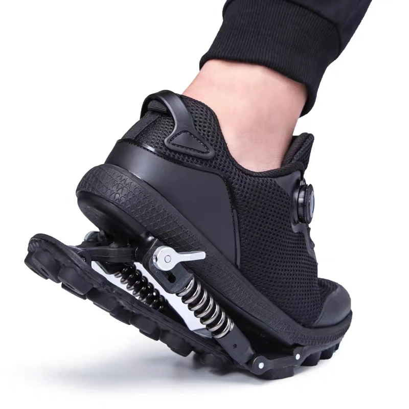Women'S Shoes - Mechanische Schuhe mit Stahlfeder-Schnürsenkeln, 2-in-1-Sportschuhe, stoßdämpfende