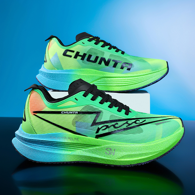 Carbon Plate Marathon Racing Shoes - Ultraleichte Carbonplatten-Rennschuhe Atmungsaktives Mesh Stoßdämpfende Marathon-Trainings-Laufschuhe