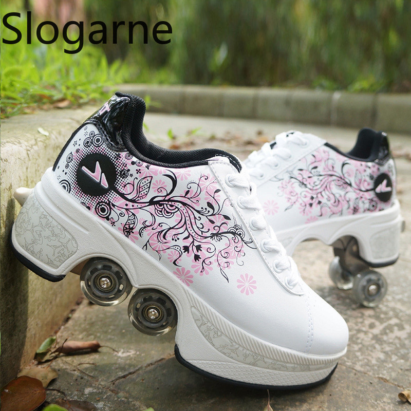 Running Shoes - Frauen 4-Räder Verformung Rollschuhe Schuhe Männer