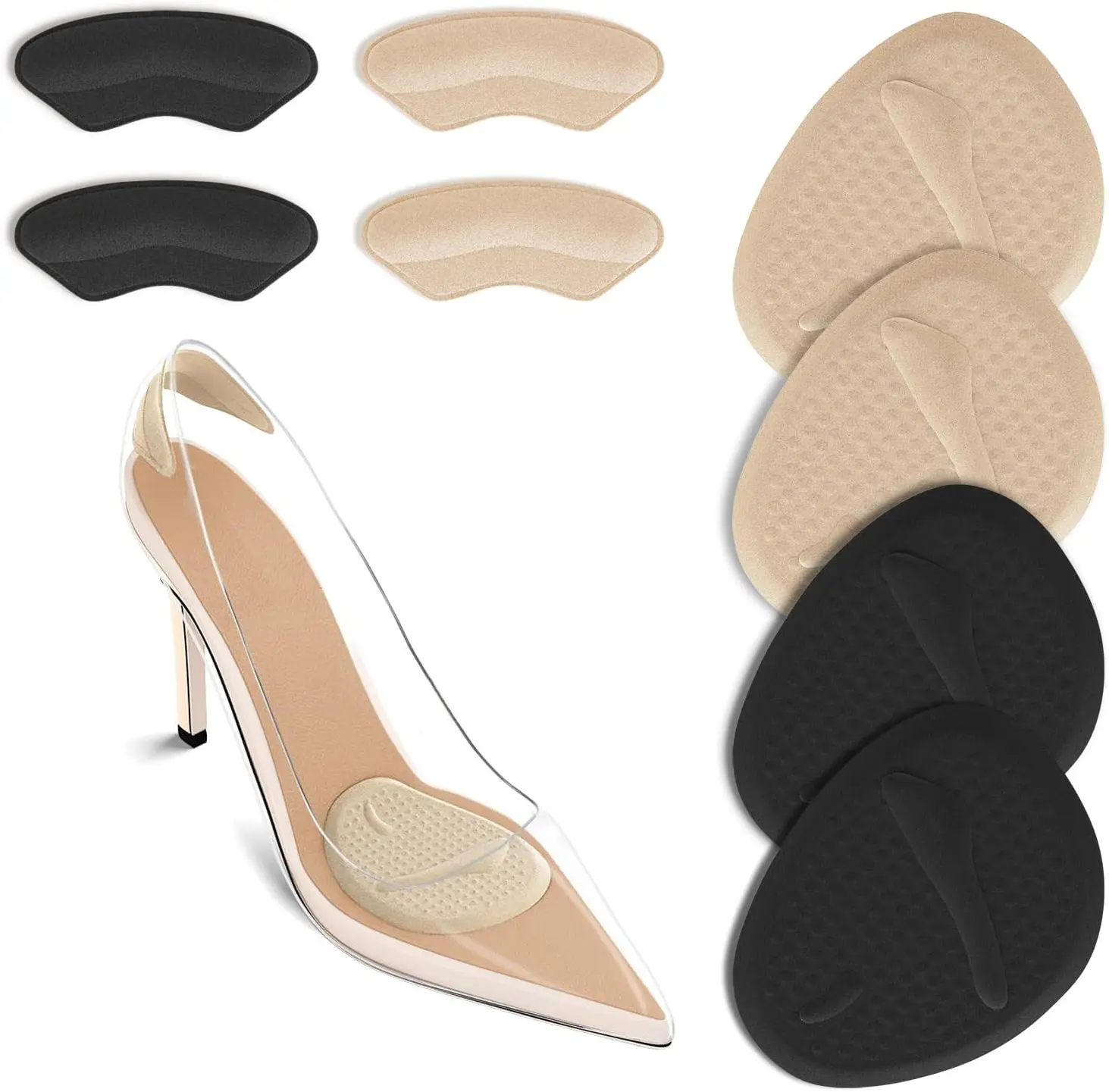 Heels - 2 Sets Fersenpolster, Ballenkissen, Mittelfußpolster, Schuheinlagen